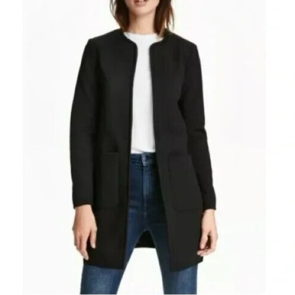 H&M Black Blazer Jacket with Textured Fabric
